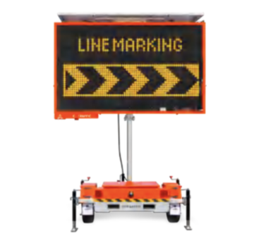 Large OPTRAFFIC Solar Powered Full Matrix Sign Trailer